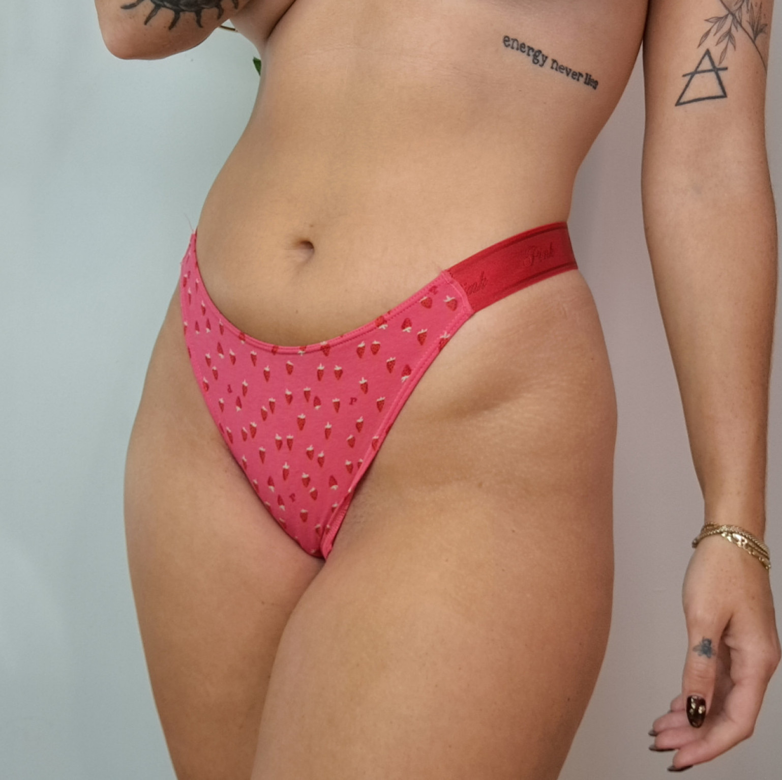 VS hot pink strawberry thong